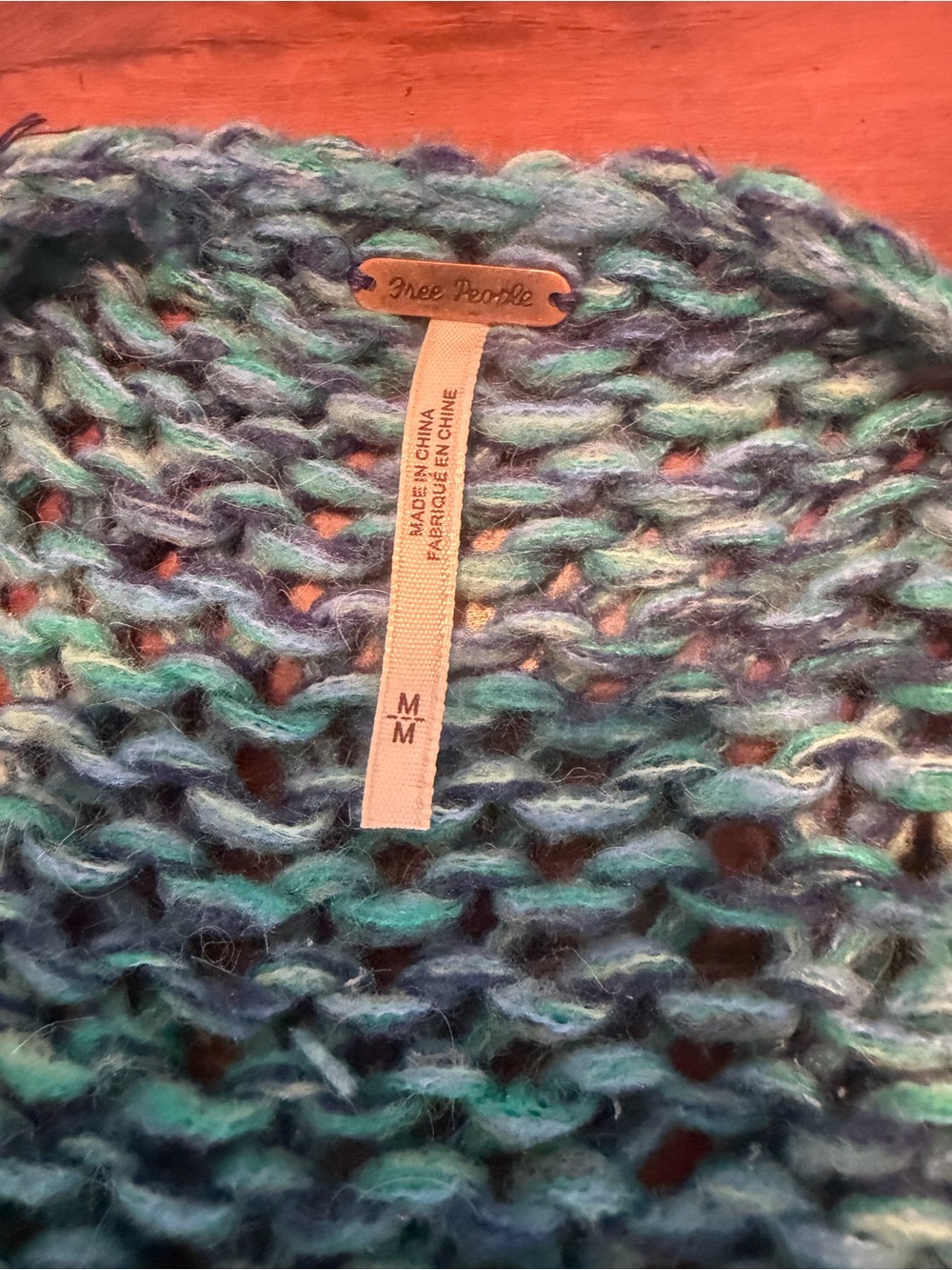 Free People Teal Marled Chunky Open Cardigan - Picture 9 of 11